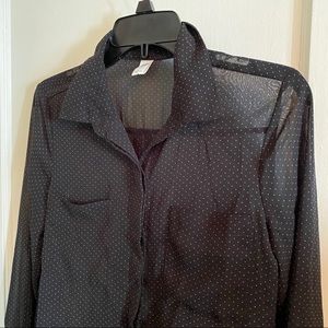 Old Navy sheer polka dot blouse NWT